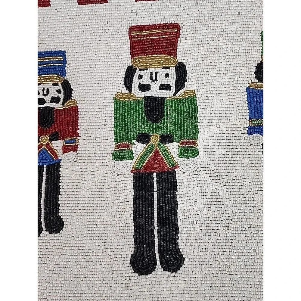 Beaded Christmas Placemat Nutcracker Centerpiece Charger 14
